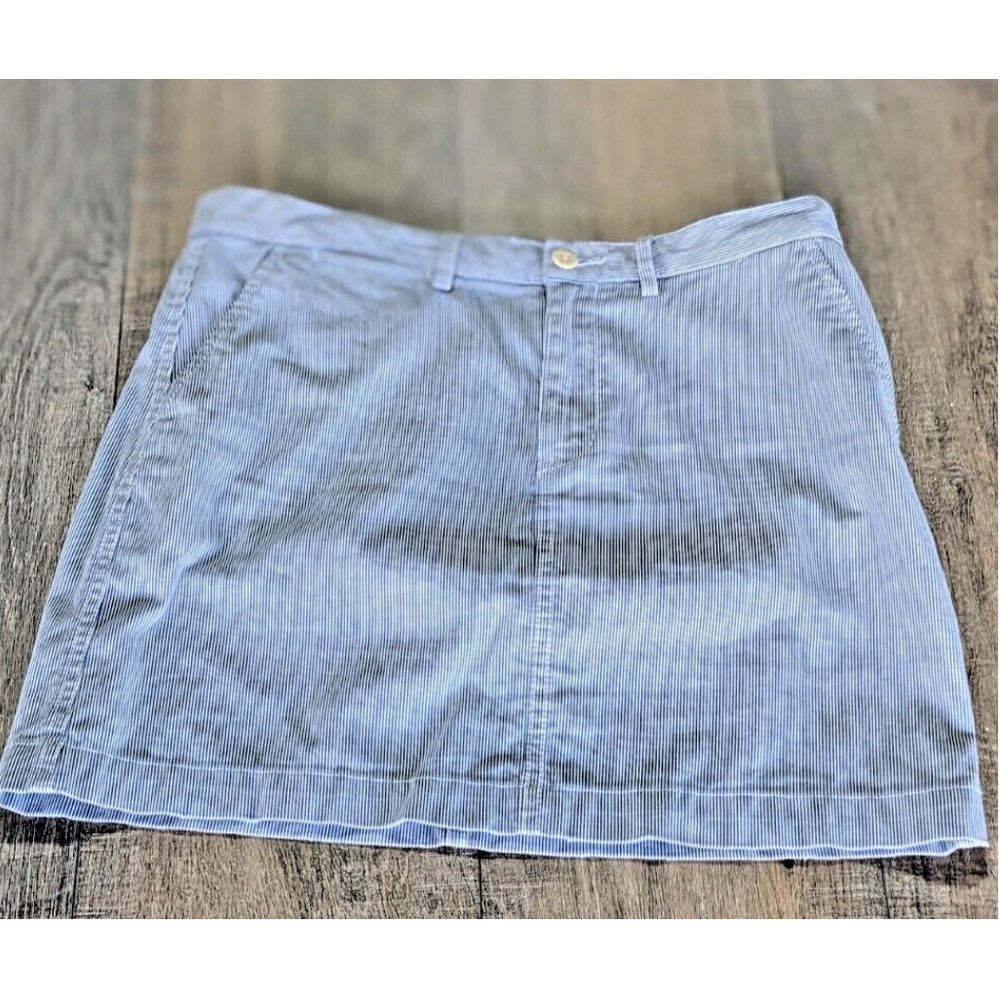 Ralph Lauren Sport Skirt Womens 2 Blue Striped Mini Pencil Casual Cotton Casual